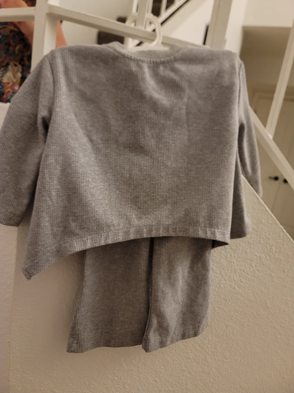 Kids Ribbed Flared Leg Pants and Top Set - Gray
